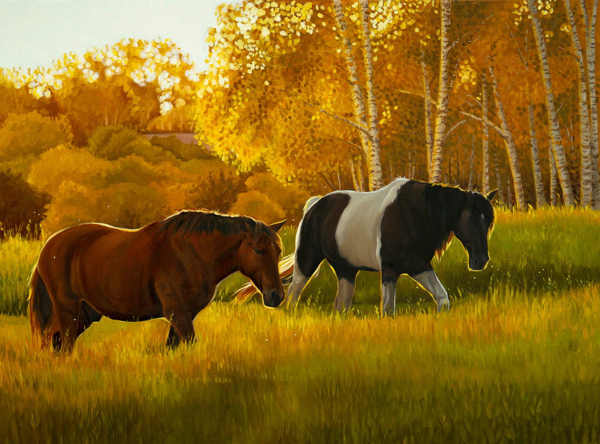 Golden Birch Grove Print