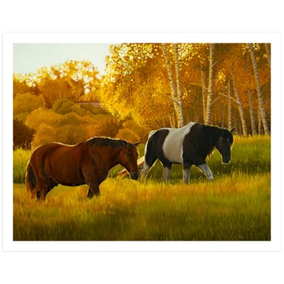 Golden Birch Grove Print